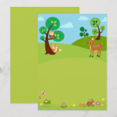 ウッドランドクリーチャーベビーシャワー招待状 招待状 (正面/裏面)