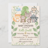 ウッドランドクリーチャーベビーシャワー招待状 招待状 (正面)