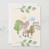 ウッドランドクリーチャーベビーシャワー招待状 招待状 (裏面)