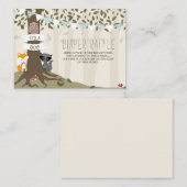 ウッドランドクリーチャー男の赤ちゃんおむつラッフル エンクロージャーカード (正面/裏面)