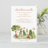 ウッドランドクリーチャー秋アドベンチャーベビーシャワー 招待状 (スタンド正面)