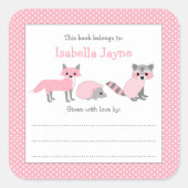 ウッドランドクリーチャー/フォレストアニマルズ蔵書票 スクエアシール (正面)