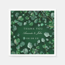 ウッドランドグリーナリーユーアリプタス素朴ス結婚イベント スタンダードカクテルナプキン