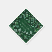ウッドランドグリーナリーユーアリプタス素朴ス結婚イベント スタンダードカクテルナプキン (角)