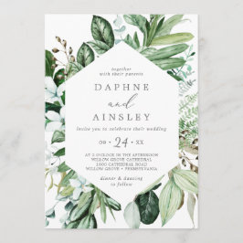 ウッドランドグリーンカジュアル結婚式招待状 招待状