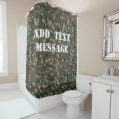 ウッドランドグリーンカモフラージパターン シャワーカーテン (インサイチュ)