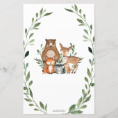 ウッドランドグリーンベビー予測とアドバイスシャワー (裏面)