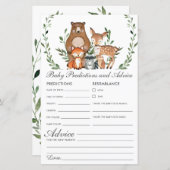 ウッドランドグリーンベビー予測とアドバイスシャワー (正面/裏面)