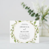 ウッドランドグリーンリーカップルシャワー招待状 ポストカード (スタンド正面)