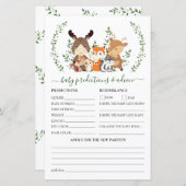 ウッドランドグリーンリー動物ベビーの予測とアドバイス (正面/裏面)