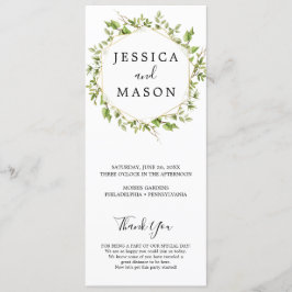 ウッドランドグリーンリー結婚式 プログラム