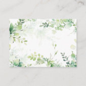 ウッドランドグリーン男の赤ちゃんシャワーブック エンクロージャーカード (裏面)