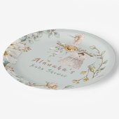 ウッドランドグリーン素朴リーガール紙プレート ペーパープレート (アングル)