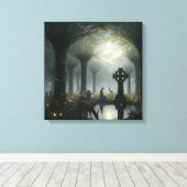 ウッドランドグリーン3 キャンバスプリント (インサイチュ (ウッドフロア))