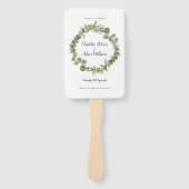 ウッドランドグリーン ユーカリ ウェディングプログラム ハンドファン (正面)