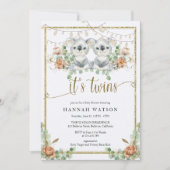 ウッドランドコアラツイ男女兼用ンベビーシャワー 招待状 (正面)