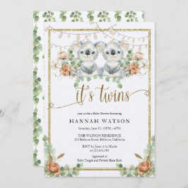 ウッドランドコアラツイ男女兼用ンベビーシャワー 招待状