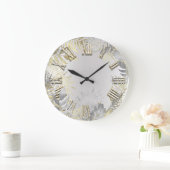 ウッドランドゴールデンファーングレーシルバーローマ数字 ラージ壁時計 (ホーム)