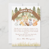 ウッドランドサファリテーマベビーシャワーサンキューカード 招待状 (正面)