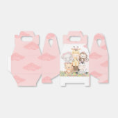 ウッドランドサファリ動物ガールベビーシャワー フェイバーボックス (折り畳みなし)