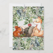 ウッドランドサファリ動物園の動物のテーマ赤ちゃんシャワー 招待状 (裏面)