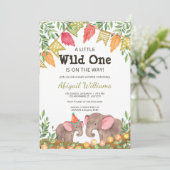 ウッドランドサファリ エレファント ベビーシャワー 招待状 (スタンド正面)