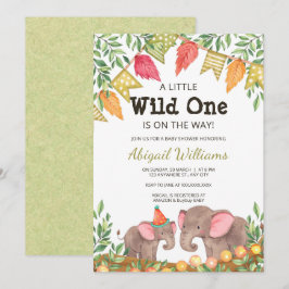 ウッドランドサファリ エレファント ベビーシャワー 招待状