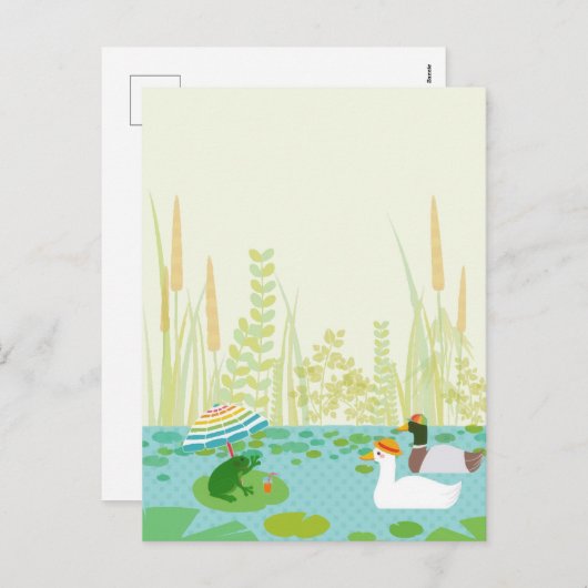 ウッドランドサマーレイクアニマルズバケーションパーティー シーズンポストカード (正面/裏面)