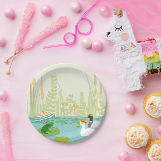 ウッドランドサマーレイクアニマルズバケーションパーティー ペーパープレート (パーティー)