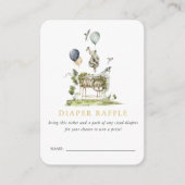 ウッドランドサーカスベビーシャワー |おむつラッフル エンクロージャーカード (正面)