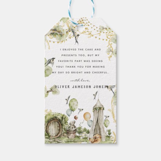 ウッドランドサーカス |誕生日パーティーありがとう ギフトタグ (正面)