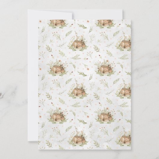 ウッドランドシカ |フォレストの誕生日パーティーの招待 (裏面)