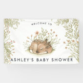 ウッドランドシカ | ベビーシャワー歓迎バナー 横断幕 (横)