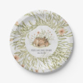 ウッドランドシカ |動物のベビーシャワー ペーパープレート (正面)