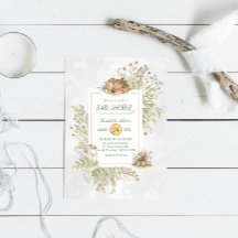 ウッドランドシカ |森の赤ちゃんシャワー招待状