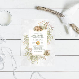 ウッドランドシカ |森の赤ちゃんシャワー招待状