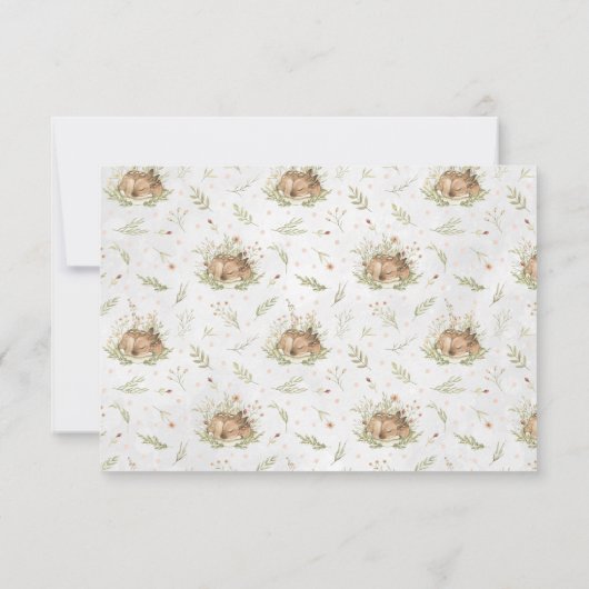 ウッドランドシカ |赤ちゃんシャワー推理ゲーム 招待状 (裏面)