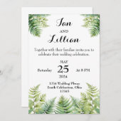 ウッドランドシダ結婚式招待状 招待状 (正面/裏面)