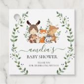 ウッドランドシックな緑の森の動物ありがとう フェイバータグ (正面)