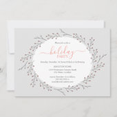 ウッドランドシンプルリースホリデーパーティー 招待状 (正面)