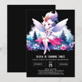 ウッドランドシンプル誕生日 招待状 (正面/裏面)