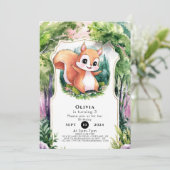 ウッドランドシンプル誕生日 招待状 (スタンド正面)