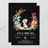 ウッドランドシンプル誕生日 招待状 (正面/裏面)