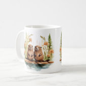 ウッドランドシーン2ビーバーズウェットランド コーヒーマグカップ (正面左)
