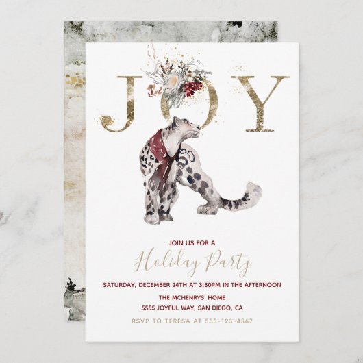 ウッドランドジョイユキヒョウ 招待状 (正面/裏面)