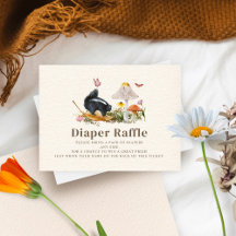 ウッドランドスカンクガールベビーシャワーおむつラッフル