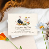 ウッドランドスカンクガールベビーシャワーおむつラッフル エンクロージャーカード