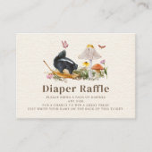 ウッドランドスカンクガールベビーシャワーおむつラッフル エンクロージャーカード (正面)