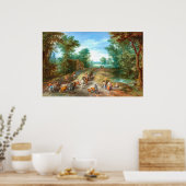 ウッドランドスケープ – Jan Brueghelファインアート ポスター (キッチン)