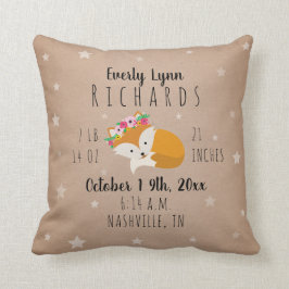 ウッドランドスターズスリーピーキツネガール誕生スタッツ子供部屋 クッション